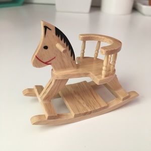 Wooden toy rocking horse miniature